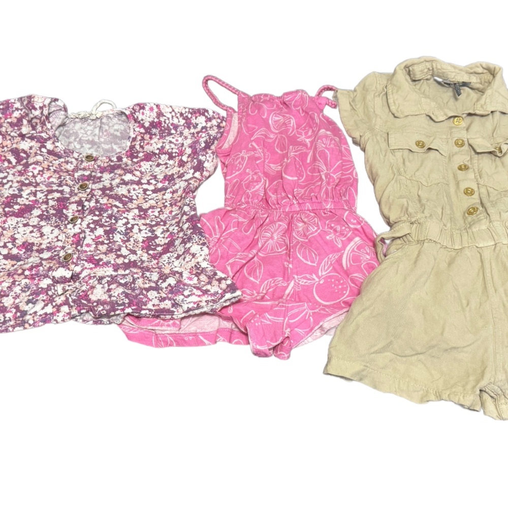 Girls Mixed Lot 2 Rompers + T-shirt size 6x-7